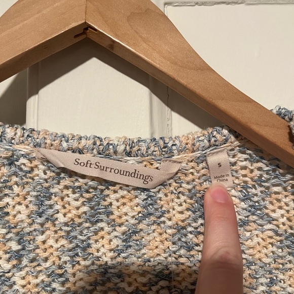 Soft Surroundings Tie Front Patterned Sweater - Picture 4 of 5